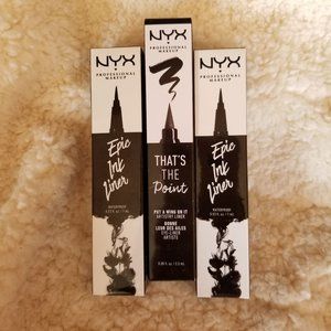 NYX Epic Ink Liquid Liners x 2 + BONUS That's The Pointe Liquid Liner- NWT